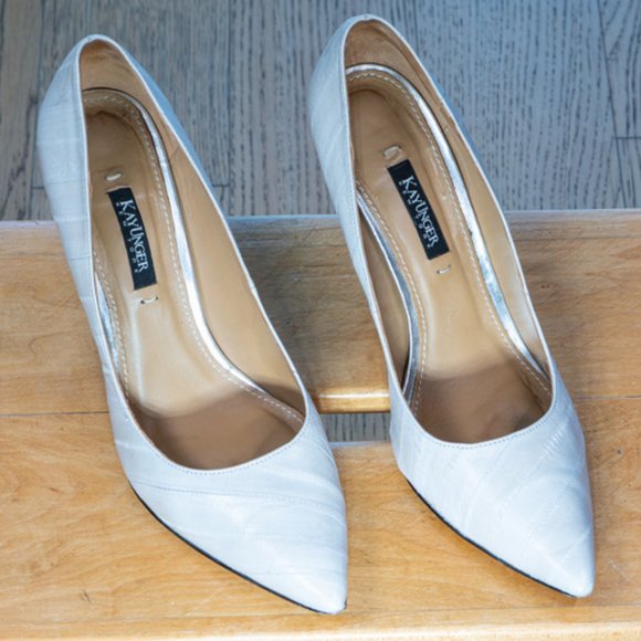 KAY UNGER: Ainsly-Ku Eel-Skin Pump - Picture 1 of 6